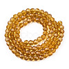 Transparent Glass Bead Strands X-GLAA-R166-4mm-01H-2
