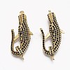Brass Micro Pave Cubic Zirconia Lobster Claw Clasps ZIRC-L098-047G-1