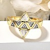 Brass Micro Pave Clear Cubic Zirconia Cuff Rings RJEW-U035-10GP-2
