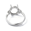 Adjustable 925 Sterling Silver 4 Prongs Ring Settings STER-K179-35P-3