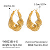 Twist 304 Stainless Steel Hoop Earrings JE2678-1-2