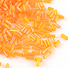AB Color Plated Glass Bugle Beads SEED-R011-169-1