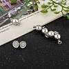 Platinum Brass Magnetic Clasps with Loops X-KK-MC020-NF-6
