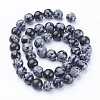 Natural Snowflake Obsidian Beads Strands X-GSR009-3