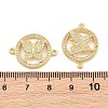 Brass Micro Pave Clear Cubic Zirconia Connector Charms CU-CBA908F-04G-01-3