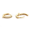 Brass Micro Pave Clear Cubic Zirconia Huggie Hoop Earring Findings EJEW-O107-01G-2