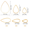 Brass Linking Rings KK-SC0001-23G-2