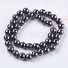 Non-magnetic Synthetic Hematite Bead Strands G-R193-19-10mm-2