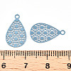 Spray Painted 430 Stainless Steel Filigree Pendants STAS-WH0047-78B-3