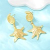 Ocean Theme Brass Dangle Stud Earrings EJEW-F400-04D-G-1