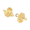 Brass Pave Cubic Zirconia Rectangle Connector Charms KK-P347-06G-01-3