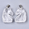 Carved Natural Quartz Crystal Pendants G-N0327-002M-2