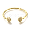 Rack Plating Brass Micro Pave Cubic Zirconia Cuff Bangles BJEW-P336-14G-2