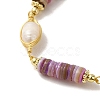 Natural Pearl & Shell Beaded Bracelets BJEW-C051-05G-2