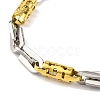 201 Stainless Steel Hollow Column Links Chain Necklace NJEW-F22-39J-GP-3