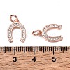 CZ Brass Micro Pave Cubic Zirconia Horse Shoe Charms ZIRC-L018-13RG-3