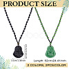 4Pcs 2 Colors Glass Buddha Pendant Necklaces NJEW-ME0001-04-2