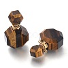 Faceted Natural Tiger Eye Openable Perfume Bottle Pendants G-I287-06G-F-2