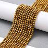 Electroplate Glass Beads Strands GLAA-H021-01B-FP04-3