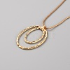 Alloy Double Oval Pendant Necklace with Round Snake Chains for Women NJEW-WH0020-12KCG-C-2