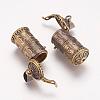 Brass Prayer Box Pendants KK-K176-16AB-3