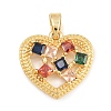 Valentine's Day Brass Micro Pave Cubic Zirconia Pendants KK-T086-01C-1