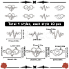 40Pcs 4 Styles Heart Theme Alloy Rhinestone & Cubic Zirconia Connector Charms RB-SC0001-11-2