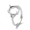 Adjustable 925 Sterling Silver 4 Prongs Ring Settings STER-K179-35P-1