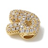 Brass Micro Pave Cubic Zirconia Beads KK-P290-61G-R-2