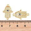 Brass Micro Pave Marine Blue Cubic Zirconia Connector Charms CU-CBAB719-07G-B-3