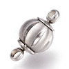 304 Stainless Steel Magnetic Clasps with Loops STAS-O114-083MP-3