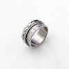 Retro Rotatable 304 Stainless Steel Finger Rings FS-WG84C22-46-1