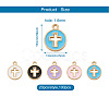 100Pcs 5 Colors Light Gold Plated Alloy Enamel Pendants ENAM-BY0001-01-6