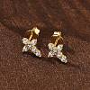 925 Sterling Silver Clear Cubic Zirconia Stud Earrings EJEW-Q032-01B-G-2