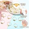 Natural Freshwater Pearl & 304 Stainless Steel Bead Finger Rings RJEW-FS00001-10-2
