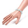 4Pcs 4 Color Acrylic Butterfly & Plastic Pearl Beaded Stretch Bracelets BJEW-JB08859-3