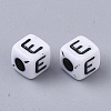 White Opaque Acrylic Beads X-MACR-R869-02E-2