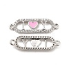 Brass Micro Pave Clear Cubic Zirconia Connector Charms KK-E068-VB403-1-1