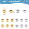 100Pcs 2 Colors Brass Spacer Beads FIND-UN0015-57-3