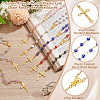 42Pcs 7 Colors Alloy & Round Plastic Link Chain Rosary Bead Necklaces NJEW-WA0001-05-4