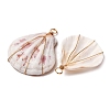 Natural Scallop Shell Pendants PALLOY-JF01209-2
