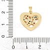 Valentine's Day Brass Micro Pave Cubic Zirconia Pendants KK-T086-01C-3