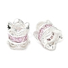 Brass Micro Pave Cubic Zirconia European Beads KK-A254-26S-02-1