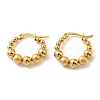 Iron Plating(IP) 304 Stainless Steel Beaded Hoop Earrings for Women EJEW-F319-03G-1