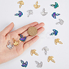 18Pcs 3 Colors 304 Stainless Steel Pendants STAS-DC0013-36-3