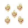 Brass Micro Pave Cubic Zirconia Charms KK-E068-VB029-1-4
