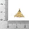 Brass Micro Pave Clear Cubic Zirconia Hoop Earring Findings KK-D369-03G-3