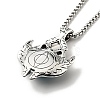 Alloy Bat with Plastic Dragon Eye Pendant Necklace NJEW-B084-02A-3