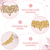 Brass Rhinestone Applique Patch KK-WH0081-78G-4