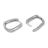 Clear Cubic Zirconia Hoop Earrings EJEW-L292-015P-2